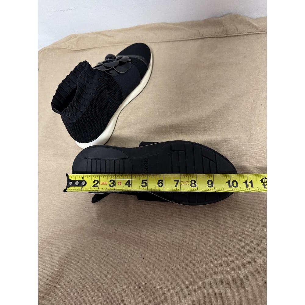 Chanel Shoes Womens Black Camellia Sock Slip On Made in Italy Sneakers Size 9 - Picture 15 of 15